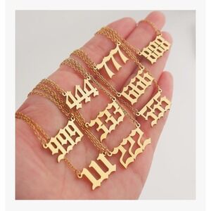 NWT SPIRITUAL YELLOW GOLD PLATED 555 ANGEL NUMBER NECKLACE,‎ GIFT, PRESENT